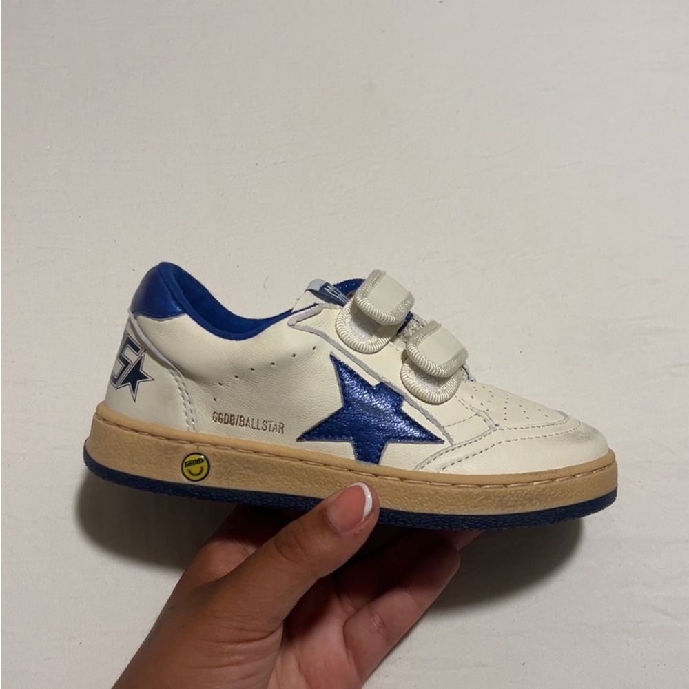 Golden Goose Kids' Cream and Blue Star Sneakers